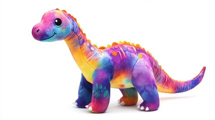 Fototapeta premium 3D Watercolor Plush Dinosaur with Bold Outlines - Isolated Illustration