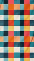 Fototapeta premium A vivid arrangement of squares in various colors creates a cheerful and dynamic pattern