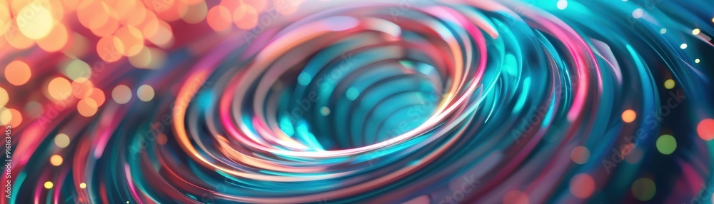 Aufkleber dynamic, colorful abstract vortex with vibrant light bokeh, creating a mesmerizing swirl of movement