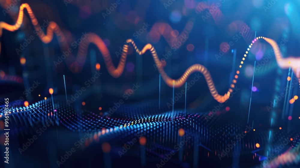Poster abstract digital data visualization