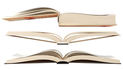set of open book isolated on white background. 3d render.
