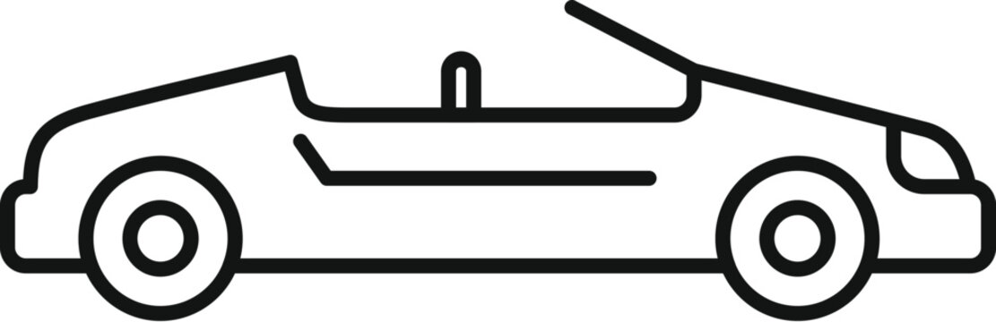 recommend clip art: Simple line icon of a cabriolet car, perfect for projects related to transportation, vehicles, or automotive design