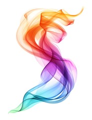 Fototapeta premium Colorful rainbow smoke vector illustration on a white background, with a simple and clean design in a professional quality, high resolution style. The illustration features vibrant colors in a colorfu
