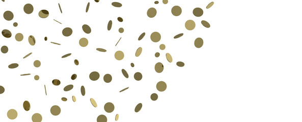 Radiant Festivity: Spectacular 3D Illustration Showcasing Radiating Gold Confetti