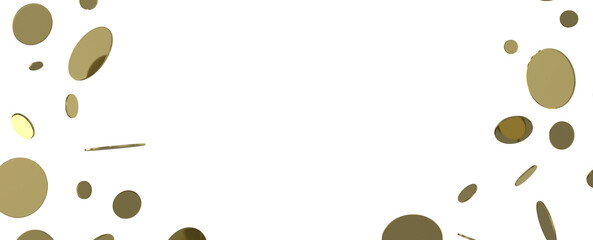 Radiant Festivity: Spectacular 3D Illustration Showcasing Radiating Gold Confetti