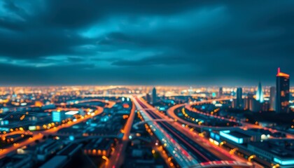 Fototapeta premium Night City Lights Abstract.