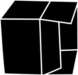 box illustration cardboard silhouette carton logo package icon delivery outline pack parcel storage shipping paper empty container cargo deliver shape packaging mail brown for vector graphic