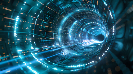 Sci-fi universe tunnel, time travel