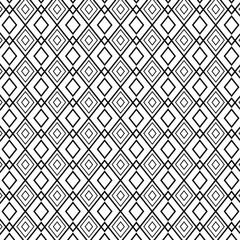 Black and white diamonds and lines geometric pattern background.