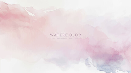 Abstract horizontal watercolor background. Hand drawn vector texture. Brush stroked painting pastel color watercolour