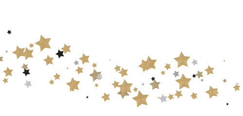 A Shower of Celestial Beauty: 3D Gold Stars Rain Illustration Bedazzles