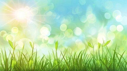 Obraz premium Green Grass and Sun