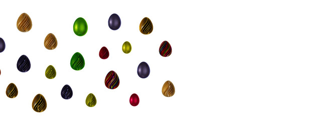 Colorful handmade easter eggs isolated