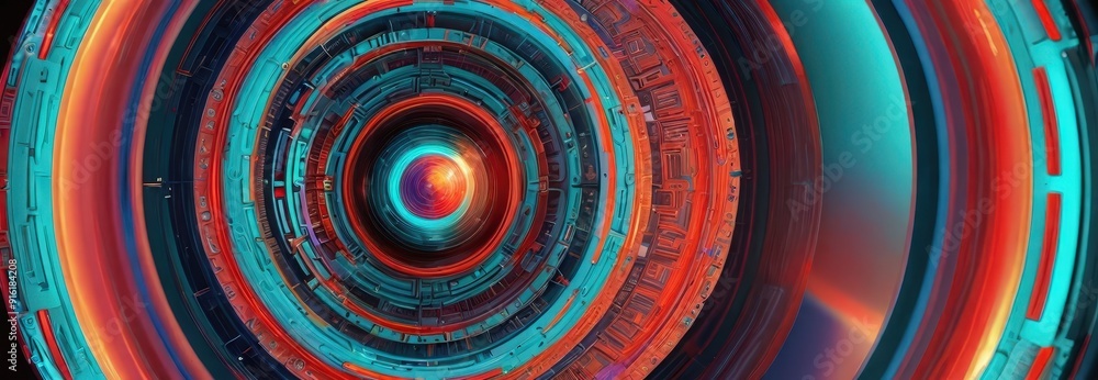 Poster abstract colorful circular pattern background.