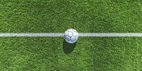 Obraz premium Center Circle Football Pitch: The Perfect Depiction of a Soccer Match's Start or Pause Moment, sports poster, suitable for sports blog