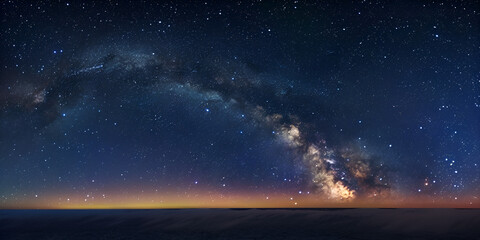 Night sky with swirling galaxy
