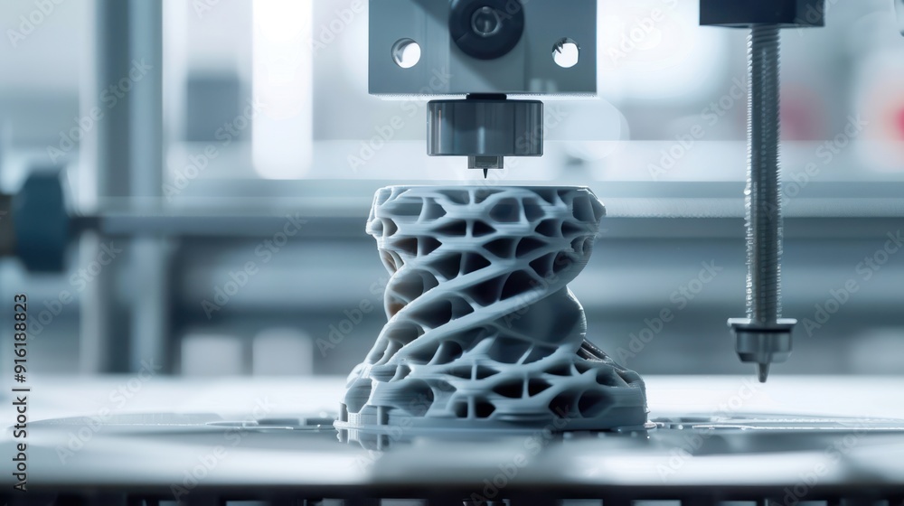Poster 3d printing in action: a close-up view of a 3d printer in operation