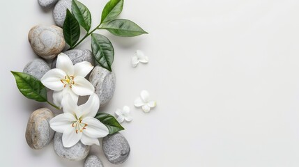 Spa Relaxation: White Lilies and Stones