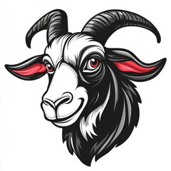 Goat head mascot logo, AI generated Image