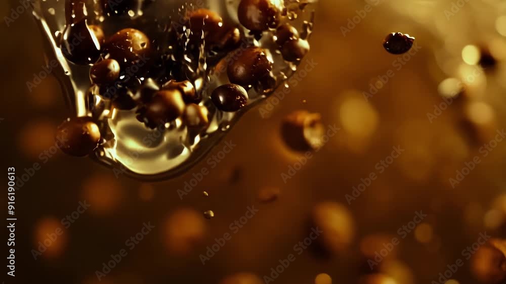 Poster prepare to be mesmerized by the dynamic and captivating visuals of this coffee explosion in super sl