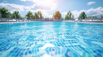 A Close-Up View of a Swimming Pool's Rippling Water
