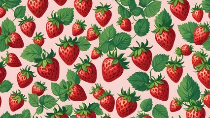 Seamless strawberry background