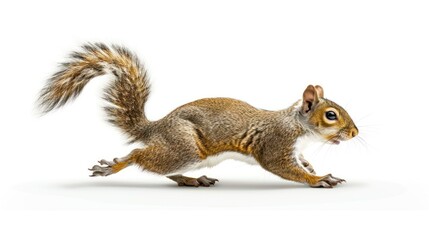 Obraz premium A Squirrel Running on White Background