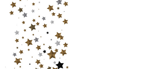 A Shower of Celestial Beauty: 3D Gold Stars Rain Illustration Bedazzles