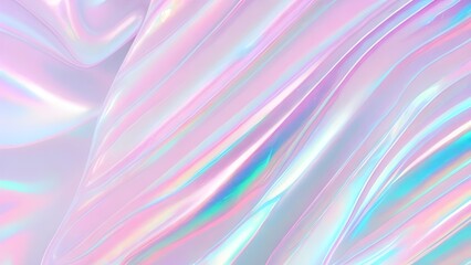 Obraz premium Holographic background seamless trendy iridescent light foil texture. Soft holographic pastel unicorn marble background pattern. Modern pearlescent blurry abstract swirl illustration. 