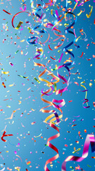 Obraz premium Confetti falling, beautiful party decoration