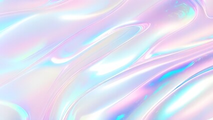 Obraz premium Holographic background seamless trendy iridescent light foil texture. Soft holographic pastel unicorn marble background pattern. Modern pearlescent blurry abstract swirl illustration. 