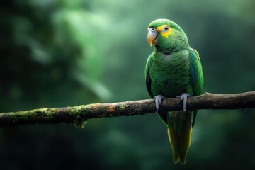 Green Parrot on Branch