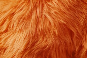 Soft and Plush Orange Faux Fur Fabric Texture in Close-Up, Ideal for Textile Advertising, Home Decor Inspiration, and Fashion Design Projects