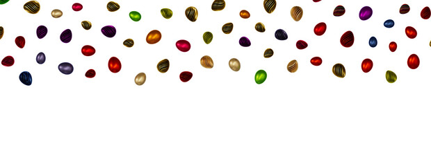 Colorful handmade easter eggs isolated