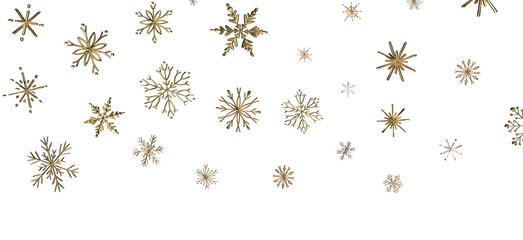 Snowflakes and bokeh lights on the blue Merry Christmas background. 3D render