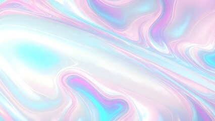 Holographic background seamless trendy iridescent light foil texture. Soft holographic pastel unicorn marble background pattern. Modern pearlescent blurry abstract swirl illustration.	