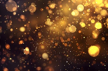 F sighet background with a golden light effect, bokeh and glitter on a transparent black background vector illustration, stock photo, white background and gold light effect, bokeh effect, illustration