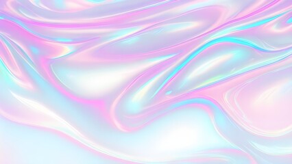 Obraz premium Holographic background seamless trendy iridescent light foil texture. Soft holographic pastel unicorn marble background pattern. Modern pearlescent blurry abstract swirl illustration. 