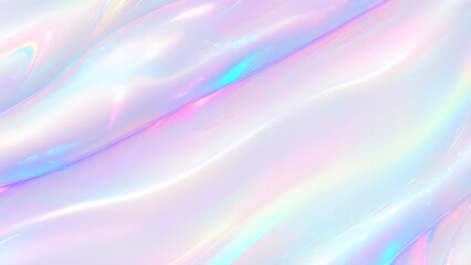 Holographic background seamless trendy iridescent light foil texture. Soft holographic pastel unicorn marble background pattern. Modern pearlescent blurry abstract swirl illustration.	