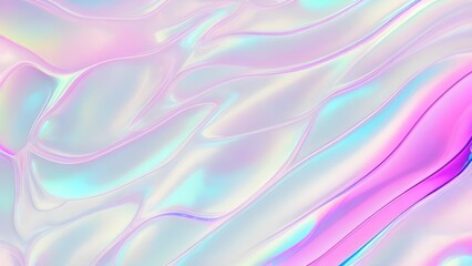 Holographic background seamless trendy iridescent light foil texture. Soft holographic pastel unicorn marble background pattern. Modern pearlescent blurry abstract swirl illustration.	