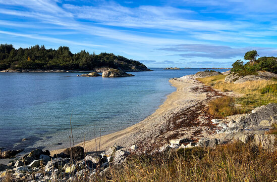 Coastal beach landscape near Hellvik, Eigersund, Rogaland, Western Norway, Norway
