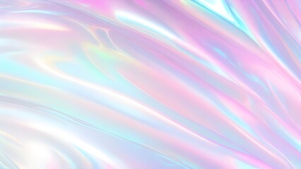 Holographic background seamless trendy iridescent light foil texture. Soft holographic pastel unicorn marble background pattern. Modern pearlescent blurry abstract swirl illustration.	