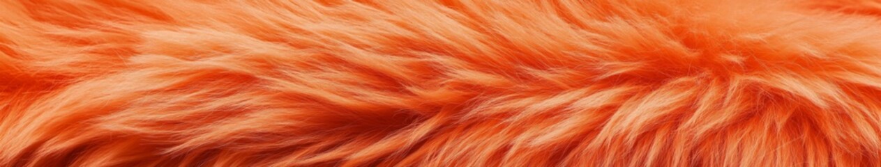 Soft and Plush Orange Faux Fur Fabric Texture in Close-up: Ideal for Textile Advertising, Home D&eacute;cor Inspiration, and Fashion Design Projects