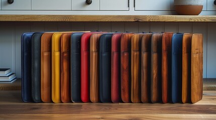 Minimalist folder organizer in wide-angle view on clean white backdrop. Emphasizing simplicity and organizational clarity