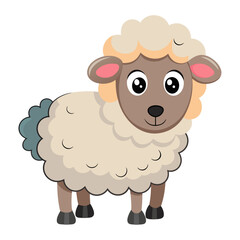 A cute minimalistic cartoon sheep vector illustration