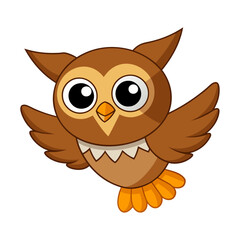 Owl flying vector illustration on a white background