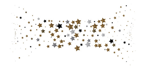 A Shower of Celestial Beauty: 3D Gold Stars Rain Illustration Bedazzles