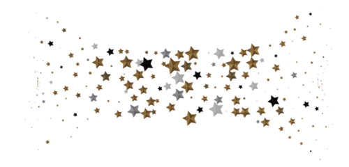 A Shower of Celestial Beauty: 3D Gold Stars Rain Illustration Bedazzles