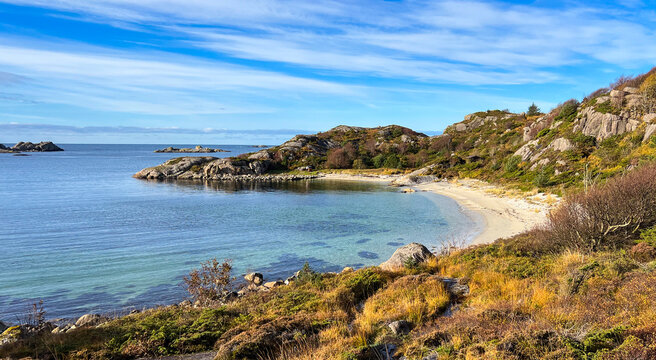 Coastal beach landscape near Hellvik, Eigersund, Rogaland, Western Norway, Norway