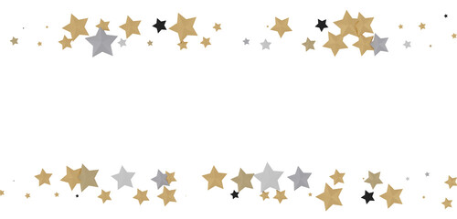 A Shower of Celestial Beauty: 3D Gold Stars Rain Illustration Bedazzles